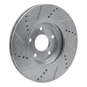 Chevrolet HHR Brake Rotor (1) - Front Right - R1 Concepts - Drilled & Slotted - Silver - `04-`12